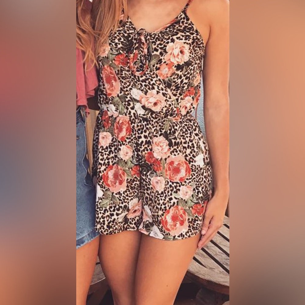 Floral Cheetah Romper
